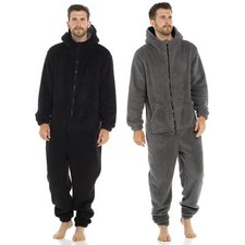 A2Z Mens Hooded A2Z Onesie One Piece Snuggle Warm Fleece Soft Hooded Jumpsuit
