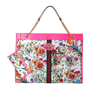 Gucci Damen original Laptoptasche Tasche Bag Canvas Leder Flora 553959 203998
