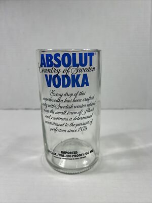 Absolut Vodka Glass Bottle Tip Jar Advertising Bar Decor Appreciation 7''H Unique