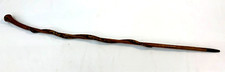 Vintage Antique 19C Folk Art Carved Wood Snake Swagger Knob Walking Stick Cane