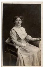 Pretty Young Lady-Fashion Dress-Chestergate UK-Vintage Real Photo RPPC Postcard