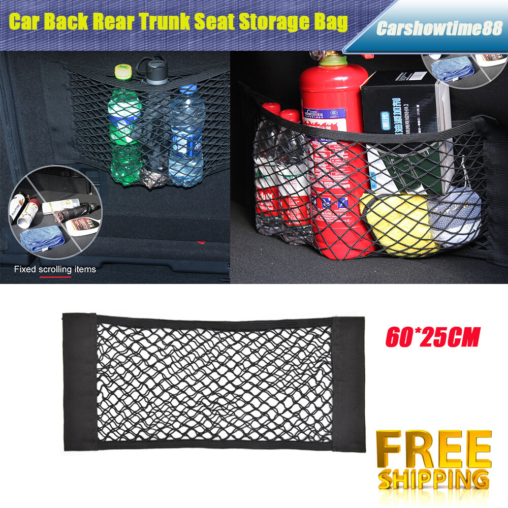 Car Trunk Organizer Rear Trunk Back Seat Cargo Mesh Net Bag 60*25CM