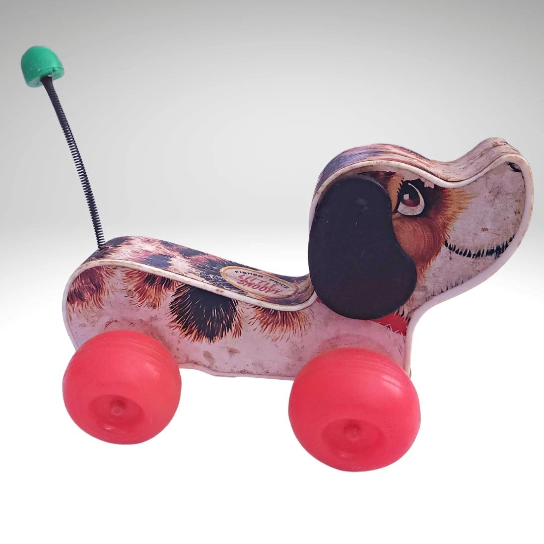 Vintage 1965 Fisher Price Little Snoopy Dog Pull Along Toy U.S.A