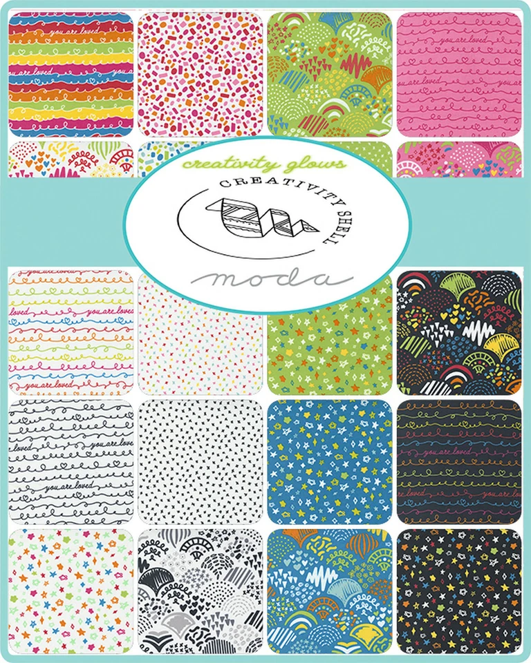 Creativity Glows Moda Charm Pack 42 100% Cotton 5" Precut Fabric Quilt Squares - Image 2 of 2