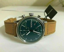  NIXON STATION A11632535 CHRONOGRAPH Date 41mm GREEN Brown Leather Brand new