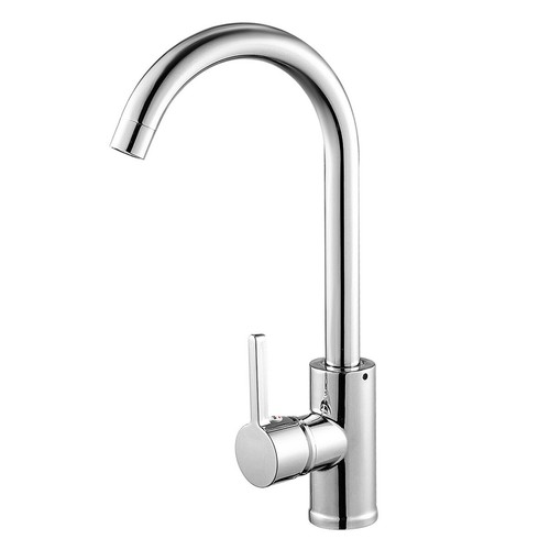 Modern Kitchen Sink Mixer Taps Swivel Spout Mono Chrome Faucet Single