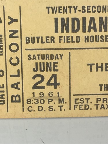 Twenty Second Anniversary All Star Game Ticket Indiana vs Kentucky June 24 1961 - Picture 4 of 4