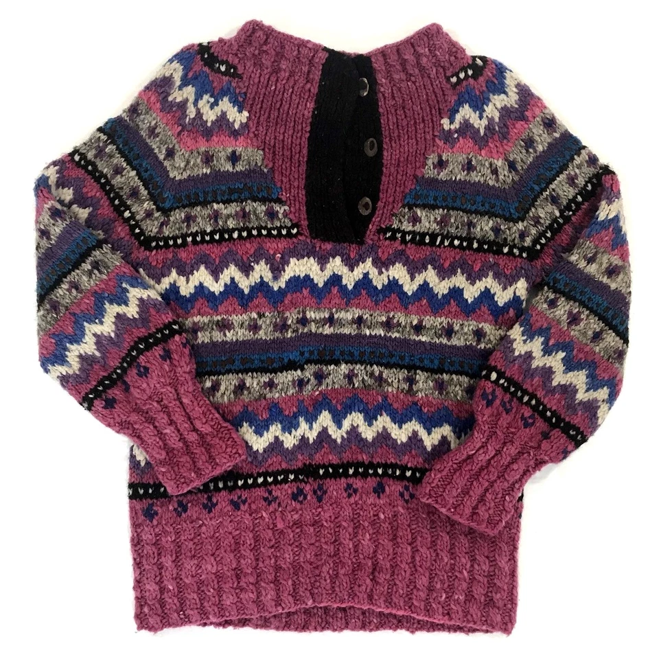 Suéter tejido grueso 100 % lana importación exportación para mujer rosa púrpura azul hecho en Ecuador