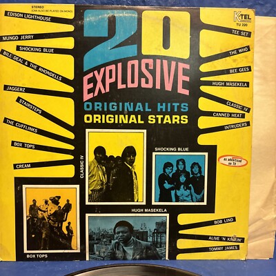 20 EXPLOSIVE ORIGINAL HITS VINYL LP BOX TOPS, CREAM, BEE GEES, THE WHO, TEE SET