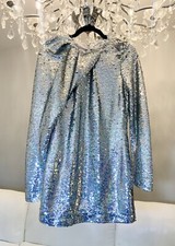 Zara Sequin Dress, Silver, Size XS