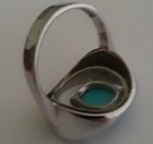Sterling Silver Turquoise Open Circle Ring — photo 10