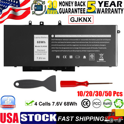 LOT GJKNX Battery For Dell Latitude 5480 5580 5490 5491 5580 5590 5591 68Wh FAST
