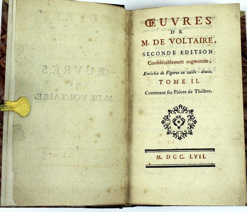 OEUVRES DE M de VOLTAIRE 1757 Volume 2 Seconde Edition Copper Engravings - Imagen 2 de 7