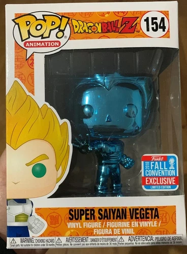 Blue Chrome DBZ Super Saiyan Vegeta Funko Pop 2018 Fall Convention Exclusive