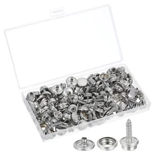 50Pcs Canvas Snap Kit, Fastener Tool Snap Grade Boat Canvas Snaps, Silver