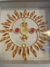 Paper quilling Art orange and yellow sun