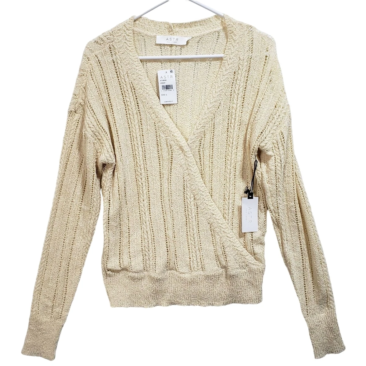 Wrap front sweater astr the best sale label