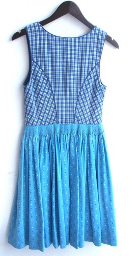 Kinder Trachten Dirndl ärmellos blau kariert, Rock gemustert ca. Gr. 158 - Picture 2 of 2