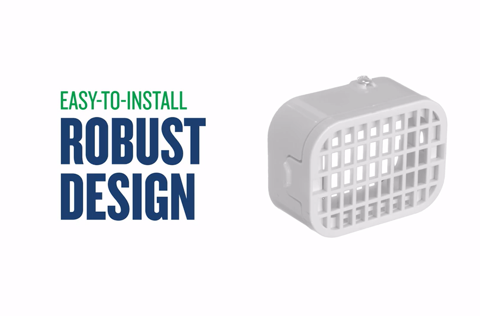 3 in. x 4 in. White Plastic Rodent Guard, Snap/LockIn Vinyl Grate