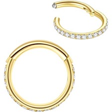 Nasenring Zirkonia 8mm Edelstahl Nasenpiercing Septum Ohrring Schmuck