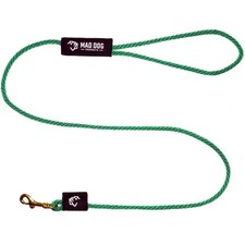 Mad Dog Products Standard Clip Dog Leash 1/4  x 6  Green Signature Rope