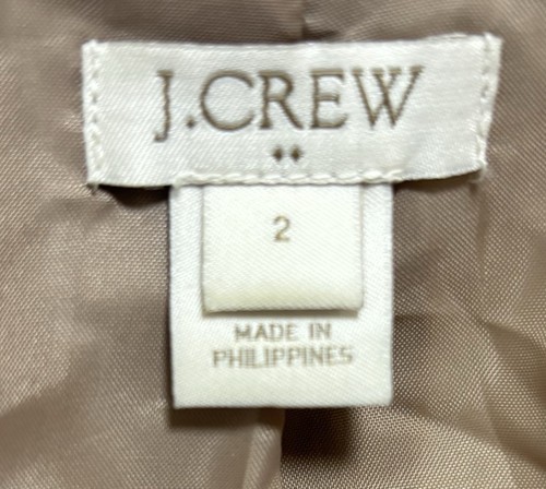 J Crew Factory City Coat Women’s Size 2 Tan Zip Wool Blend Neutral Oatmeal Prep - Picture 4 of 9