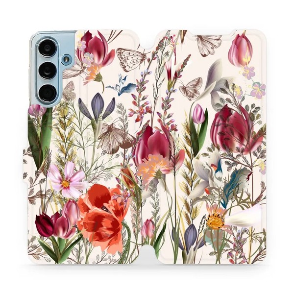 HandyhüLle Mit Klappe FüR Galaxy M55 5G Mobiwear Case Cover Etui Blumenstrauß-image