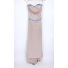 Y2K Forever Yours Blue Taupe Strapless Sweetheart Bridgerton Formal Dress Small