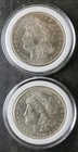 1921 D and S $1 Morgan Silver Dollars in Capsules