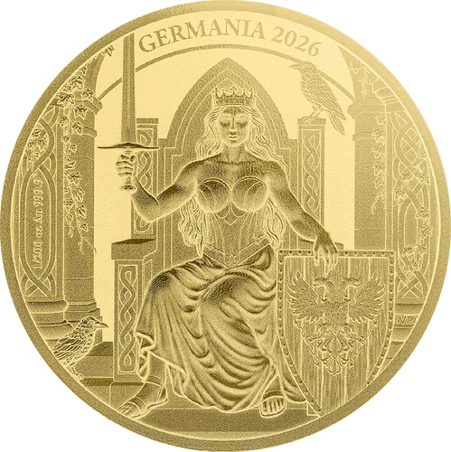 2026 Germania 1/200 oz Gold BU 45 MM Carded Gold