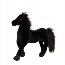 Großer Stofftier Stehendes Pferd 40cm Schwarz Samt Plüschtier Deko Geschenk