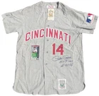1969 Pete Rose Signed Cincinnati Reds Mitchell & Ness Baseball Jersey w/ SG COA!