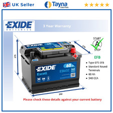 Battery fits AUDI A4 COUPE S2 80 RS2 90 200 SUPER 90 A6 80 S2 Exide 075