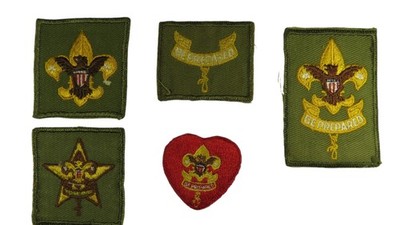 1950s-60s Boy Scouts Complete Rank Set Tenderfoot - Life Patch WORN (WSJ1072)