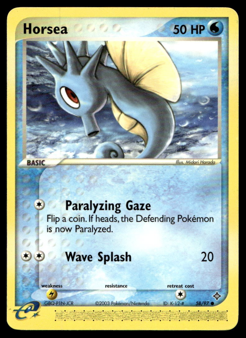 EX-NM Dragon Horsea Common 58/97 2003 Pokemon TCG
