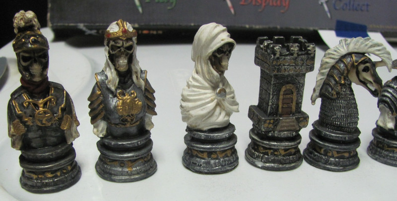 Medieval Dark Empire (Skeleton) Chess Set by Creations - One Broken Pawn