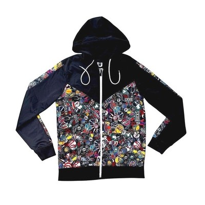 NBA All Teams Logo Hoodie Men's Medium U Win Licensed AOP Full Zip Basketball
