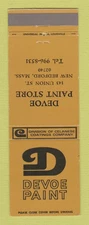 Matchbook Cover - Devoe Paint Store New Bedford MA