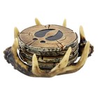 Deer Antler Drink Coaster Set of 4 Old West Decor - Home Table Beverage Coast...