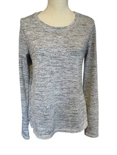 90 Degree by Reflex Gray Cut Out Back Size Large Long Sleeve Active Top