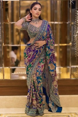 Saree Blouse Bollywood Party Wear Indian Pakistani New Sari Wedding Designer