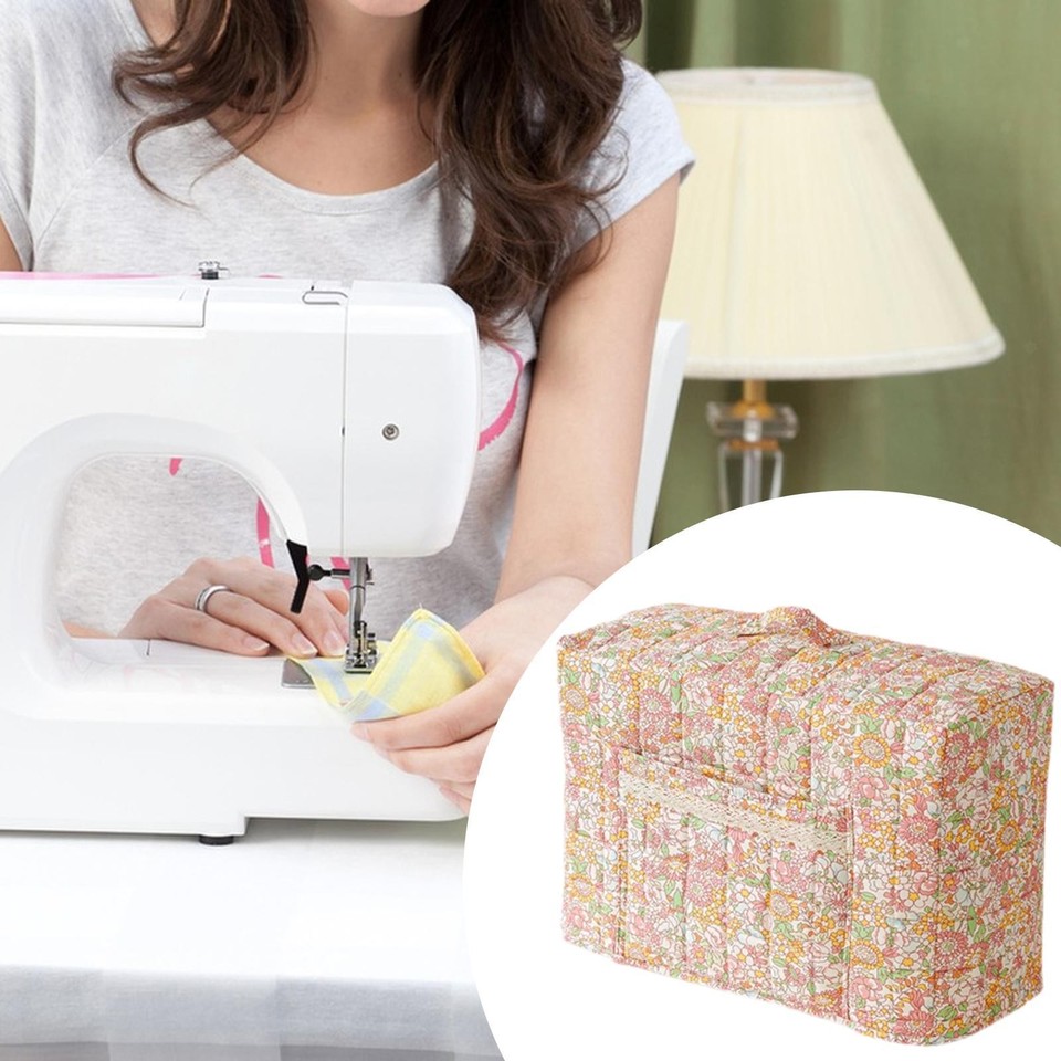 Floral Sewing Machine Cover Portable Handle Dustproof Convenient with