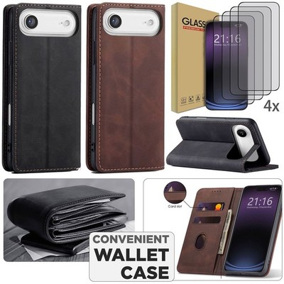 For iPhone 17 Pro Max/17 Air/17 Pro Flip Case Leather Cover / Screen Protector