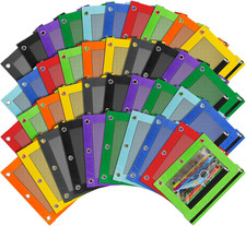 IKAYAS 40 Pack Pencil Pouch for 3 Ring Binder Pencil Pouches with Zipper
