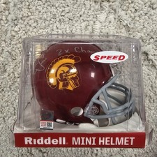 Steve Smith Autograph Collegiate USC Trojans 3 5/8 Speed Mini Helmet NCAA NFL 
