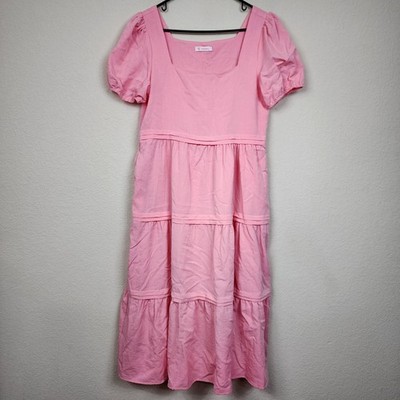 Kirundo Small Pink Boho Midi Dress