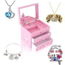 Unicorn/Princess Wooden Musical Jewelry Box for Girls with Pink Princess2