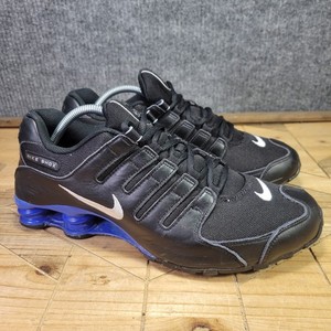 Nike ID Shox Mens 10 Wide 616118-981‎ Black Racer Blue Retro Nike Shoes Custom Nike Shox R4 Shoes (AR3565-006, Black/Racer Blue/Metallic  main image 4