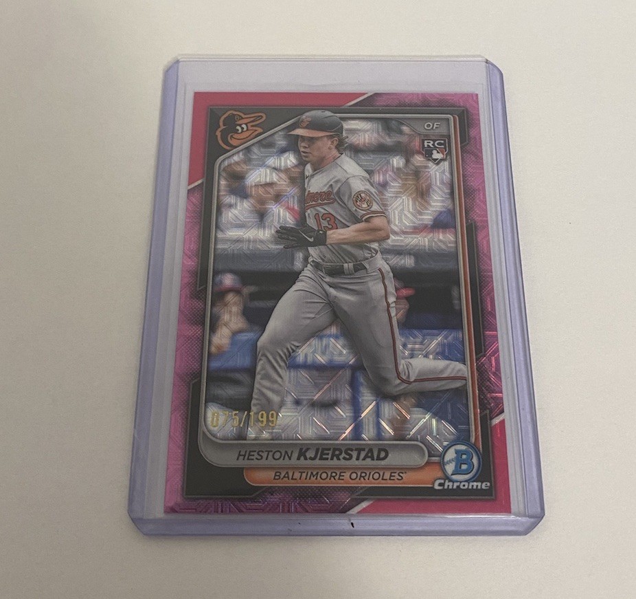 2024 Bowman Chrome - Heston Kjerstad #44 Pink Mojo Refractor /199 (RC)