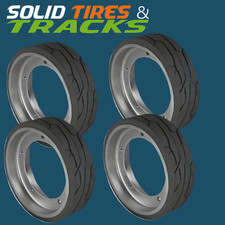 (4PK) 406x125 Front Rear Scissor Lift Tires With Wheel Assembly for JLG 2632ES